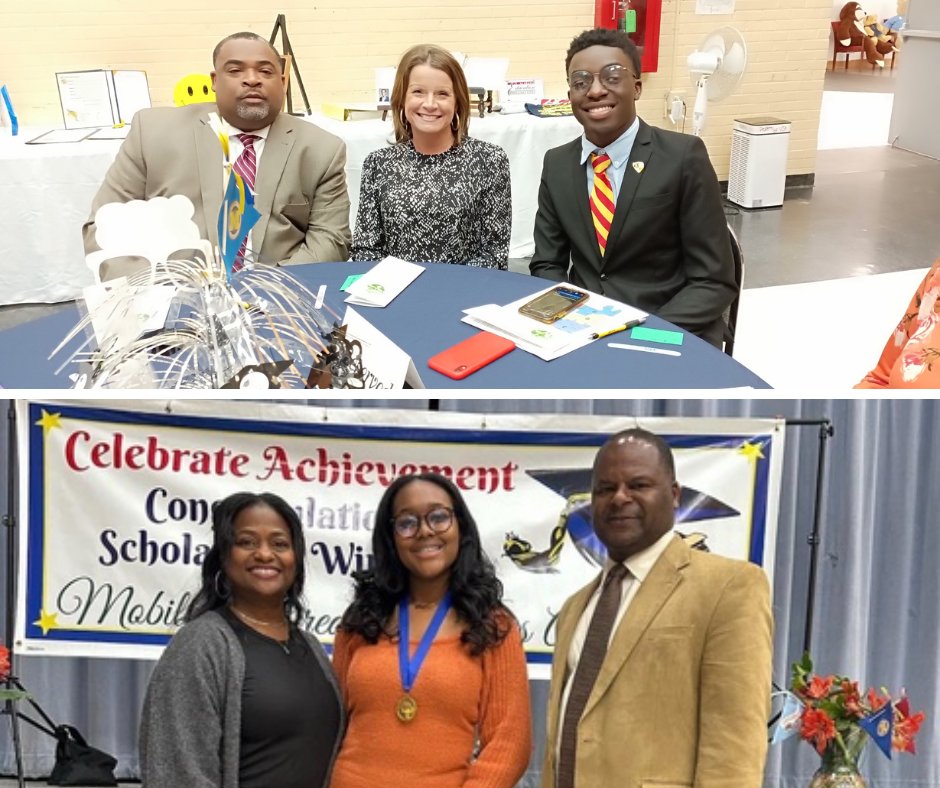 MobilePublicSch's tweet photo. Congratulations to Murphy High's Taylor Carey and Mary G. Montgomery's Kaitlyn Smith, who received scholarships from the Mobile Retired Educators Association at the 2023 Scholarship Awards Program recently. #BeEXTRAordinary #LearningLeading https://t.co/zYBgPoyF7V
