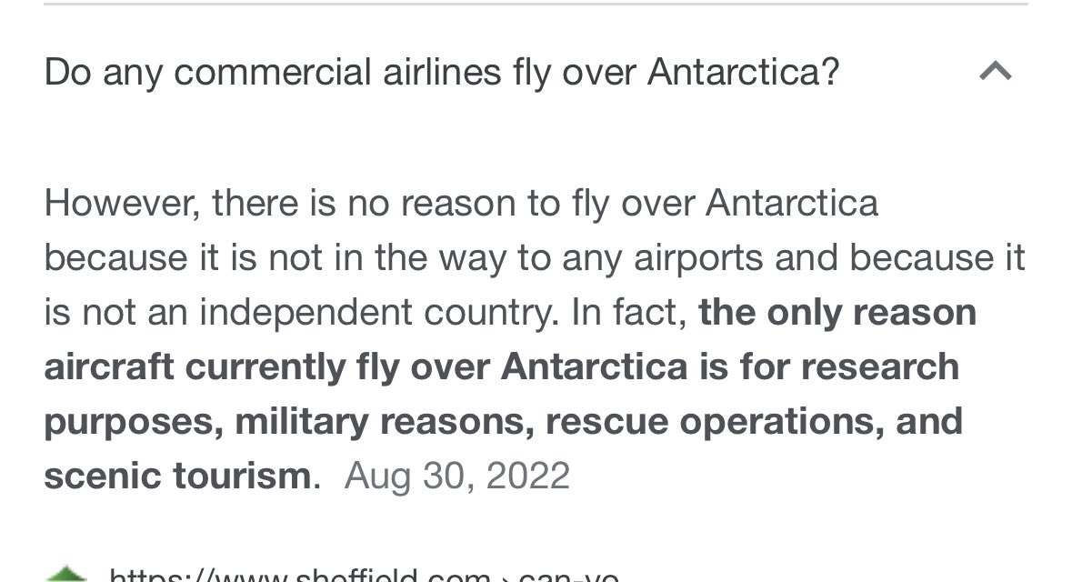 OwenBenjamin's tweet photo. It appears to be a super power in 2023, but I have this magical ability of knowing when people are obviously lying. 
FYI despite what the “fact checkers” say, it is illegal to explore or fly over 99% of Antarctica. And if that makes sense to you, good luck! https://t.co/BQLEBUCw47