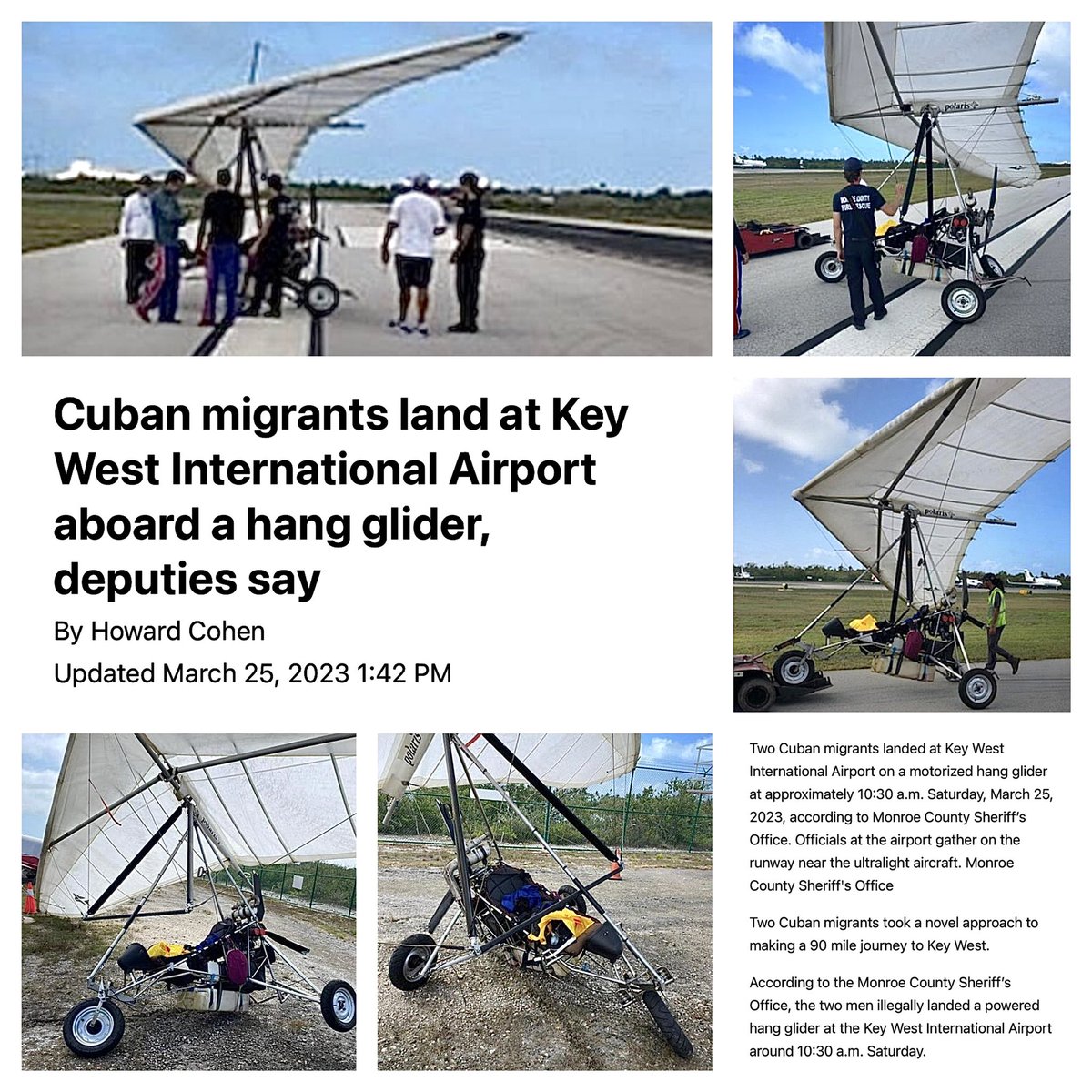 MiamiSheriff's tweet image. amp.miamiherald.com/news/local/com… #CUBANS #CUBANSTYLE #MIGRANTCRISIS #FLIGHTSIMULATOR #GLIDERS #TRANSPORTATIONINDUSTRY #WowWowWow #Wowwwww #youmadeit #floridakeyslife #KEYWESTFLORIDA #keywestlife #thekeys #planesofinstagram #HomelandSecurity #FBI #CBP #HSI #TheCoastguard #BorderPatrol #USA