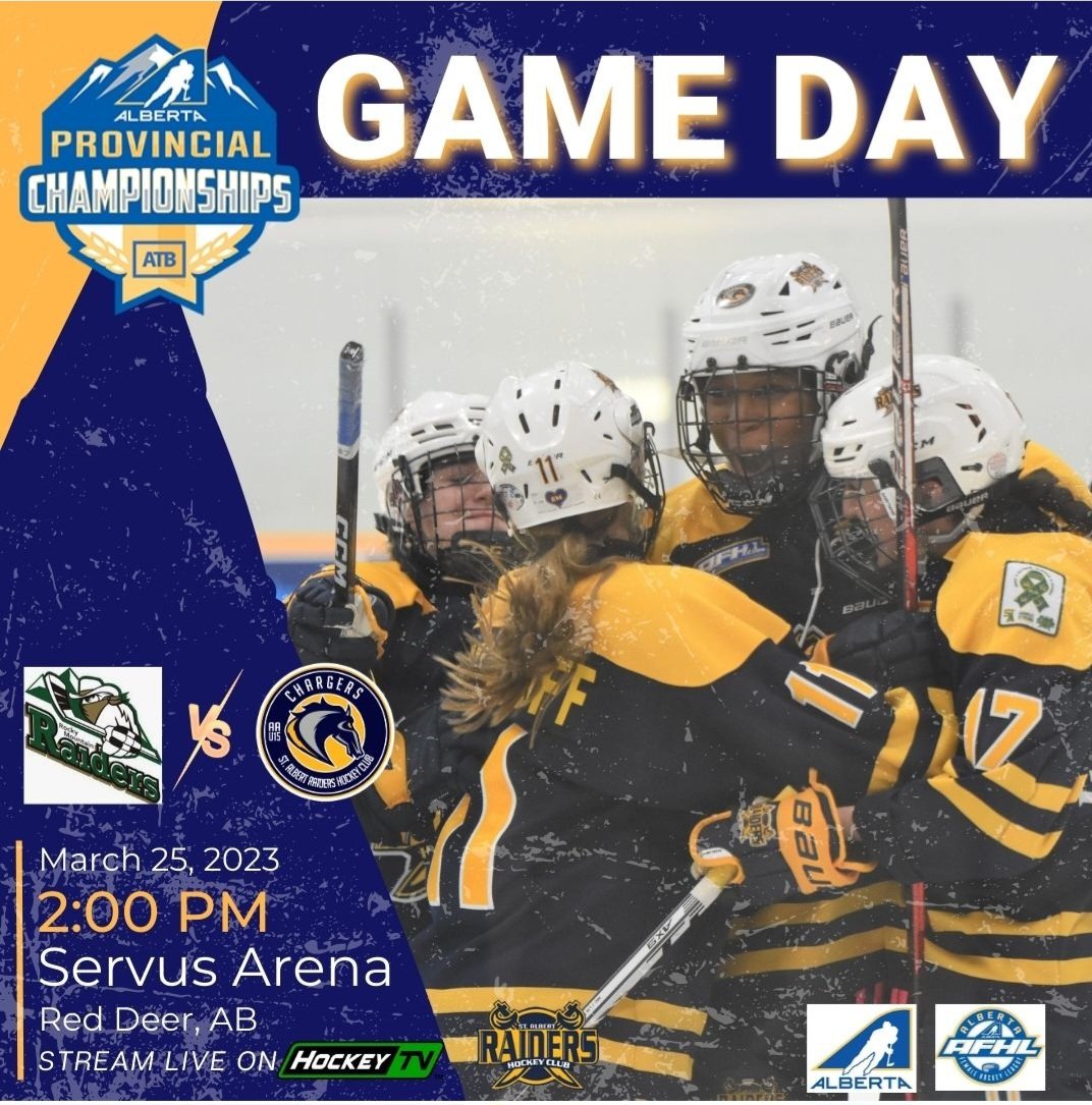 Game 4 is a must win for the Chargers...the puck is about to drop!! 

Let's go Chargers!! 

#raiderschargers #raidershockey
#womenshockey #femalehockey #hockeygirl #afhl #GameDay #Provincials #workhardplayhard