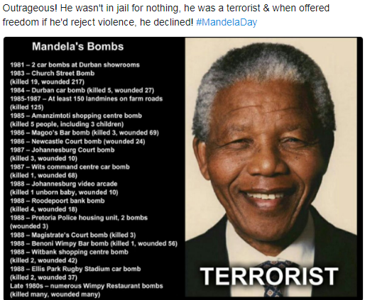 SototG's tweet photo. It may be scrubbed. There was video on YouTube of #NelsonMandela singing that many years ago.
There have been anti white ATROCITIES going on #WhiteGenocide #FarmGenocide in South Africa for several decades. Media, US Gov DONT cover ANY of it. Mandela was NOT a saint #Necklacing https://t.co/fewNf5lTlY