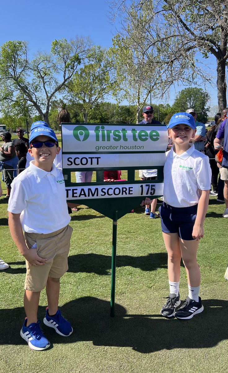 All smiles for team Scott at the First Tee! ⛳️ Congrats on third place!! So proud!! <a href="/HWagnerHumblePE/">Helen Wagner</a> <a href="/HumbleISD_EGE/">Elm Grove Elementary</a> <a href="/PtaElmGrove/">Elm Grove PTA</a>