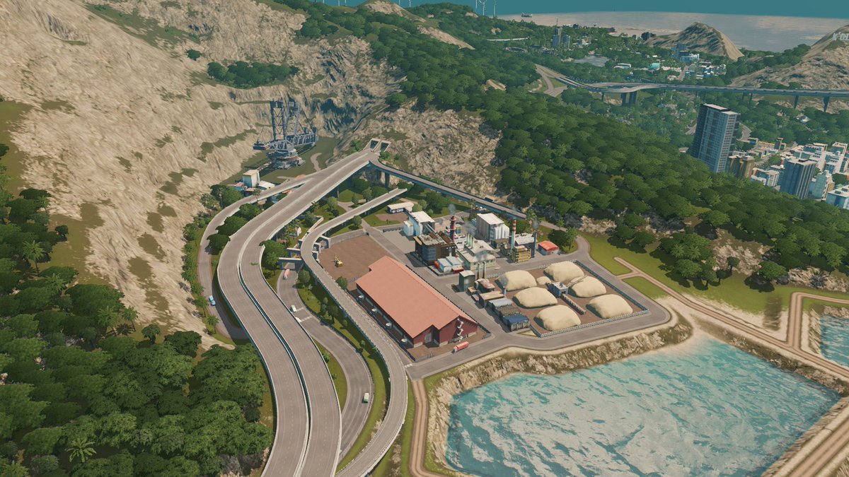 CityBuilds's tweet image. Went back to one of my old saves.
Sometime industry CAN be pretty! 
#citiesskylines 
@ColossalOrder