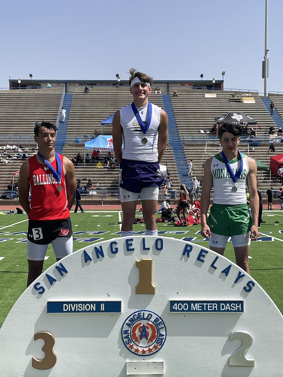 CoachJesseRizo's tweet photo. Congratulations to Lucas Rizo with the new meet record at the San Angelo Relays 400 m Dash 48.92 https://t.co/ne4uzvff1M