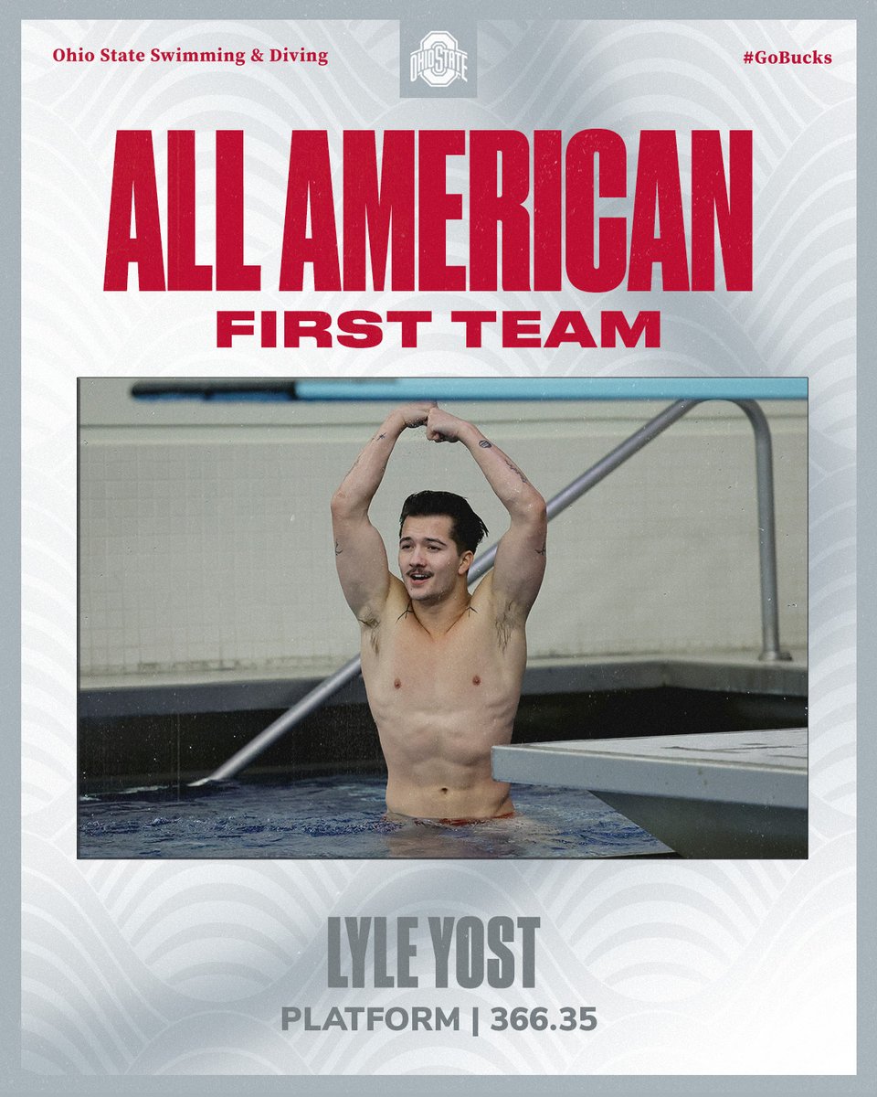 OhioStSwimDive's tweet photo. Two more diving All-Americans 💪 Clayton Chaplin and Lyle Yost finish fifth and sixth, respectively, on platform to earn First Team All-America honors‼️

#GoBucks https://t.co/dLr4UkQJtx