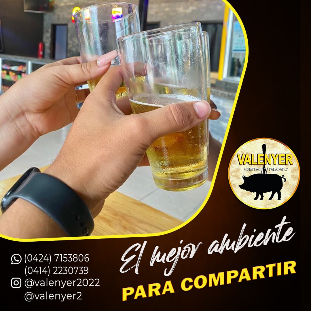 VALENYER C.A

📍Pollo a la broaster.
📍Pollo a la suiza.
📍Cochino solo. 
📍Cochino mixto especial.
📍Salchipapa mixto especial.
📍Choripan. 
📍Patacones.
📍Hamburguesas.
📍Pizzas. 
📍Heladería.
📍Bebidas Refrescantes. 

El Vigía, Mérida, Venezuela.

Contacto:

(0424) 7153806