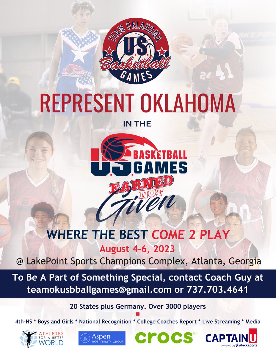 Calling All Oklahoma Dogs for 2023 US Basketball Games Boys and Girls classes 2023-2032.

halftimesports.net/general-inform…

#OKLAHOMASTANDUP