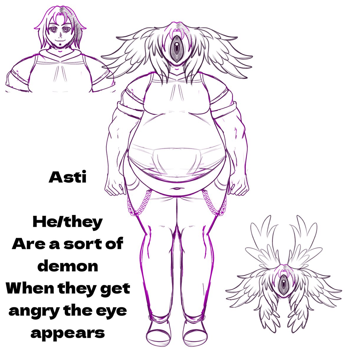 ASinglePetal's tweet photo. Decided to redesign Asti instead his an biblically angel I think I wanted to see more plus sized characters in VNs so I decided to redesign one of the guys from the VN also the VN is called #nightshiftgame https://t.co/0QQDV99O9k