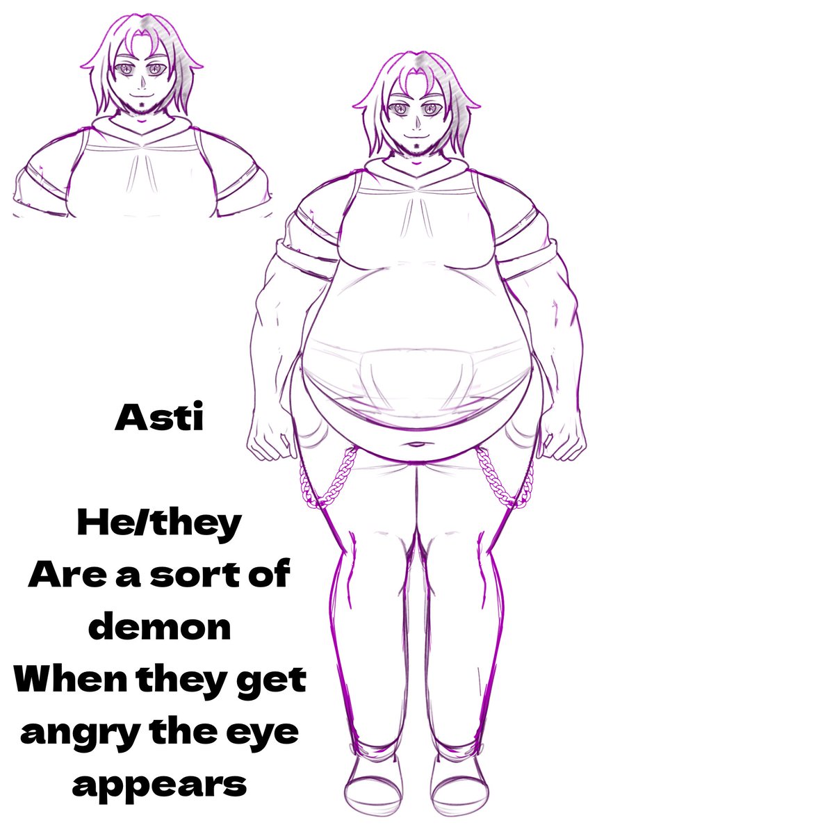 ASinglePetal's tweet photo. Decided to redesign Asti instead his an biblically angel I think I wanted to see more plus sized characters in VNs so I decided to redesign one of the guys from the VN also the VN is called #nightshiftgame https://t.co/0QQDV99O9k
