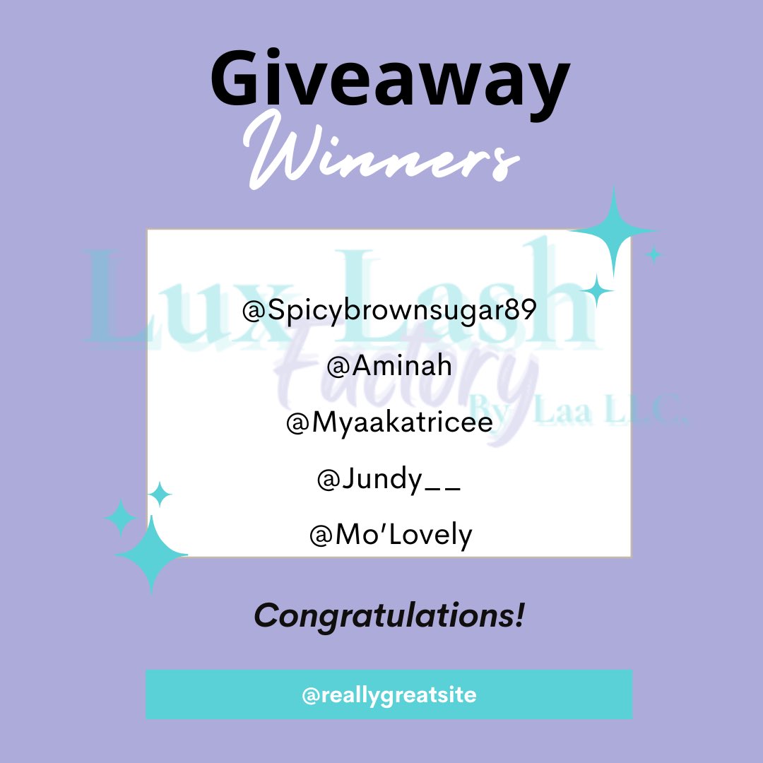 LuxLashFactory's tweet photo. I HAVE THE WINNERS FOR THE GIVEAWAY &amp; I JUST WANNA SAY THANK YOU TO EVERYONE THAT SHARED AND PARTICIPATED 💜🫶🏽🤍 I will be shipping out lashes on Monday https://t.co/oifsBkKdeY