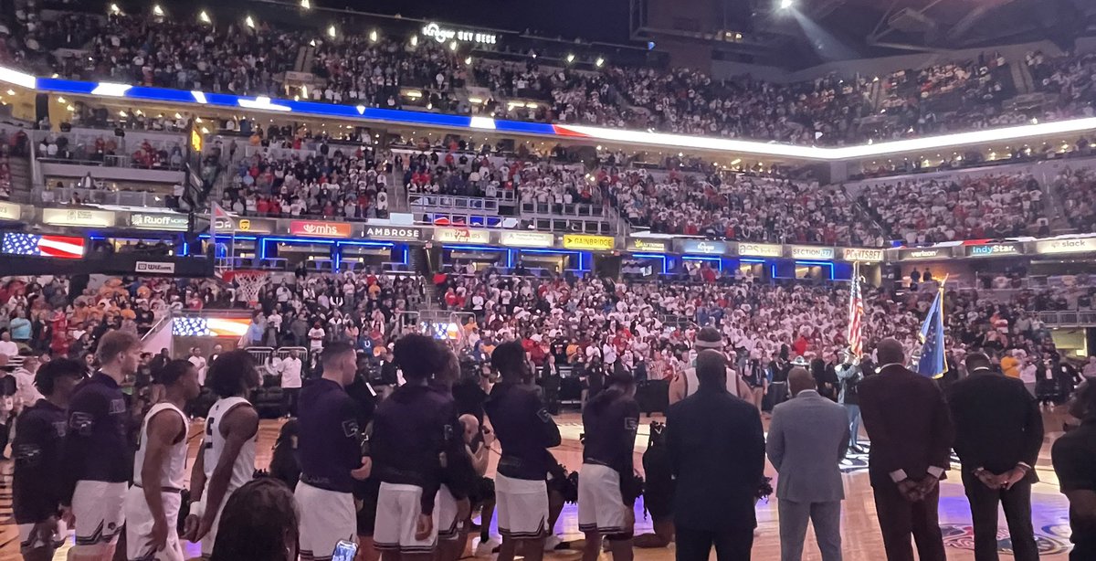 barstoolindy's tweet photo. Soldout NBA arena. Standing-room only. For a high school basketball game. 

 https://t.co/2W56b2I0a3