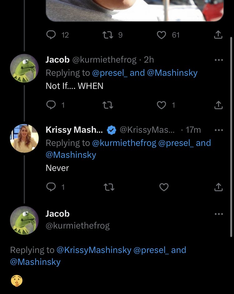 presel_'s tweet photo. “Never” by Krissy Mashinsky
My post regarding Alex getting arrested & @kurmiethefrog must have hit too close for comfort for Krissy’s nerves.
If you are not blocked, as I am, say hi to her post in the thread.
https://t.co/VuyOEMNjmb https://t.co/L7czbyAneT