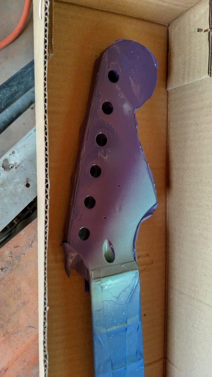 Applied the 2nd color. Next, is 2 days to dry then some wet sanding then STARS!!! #diy #guitar