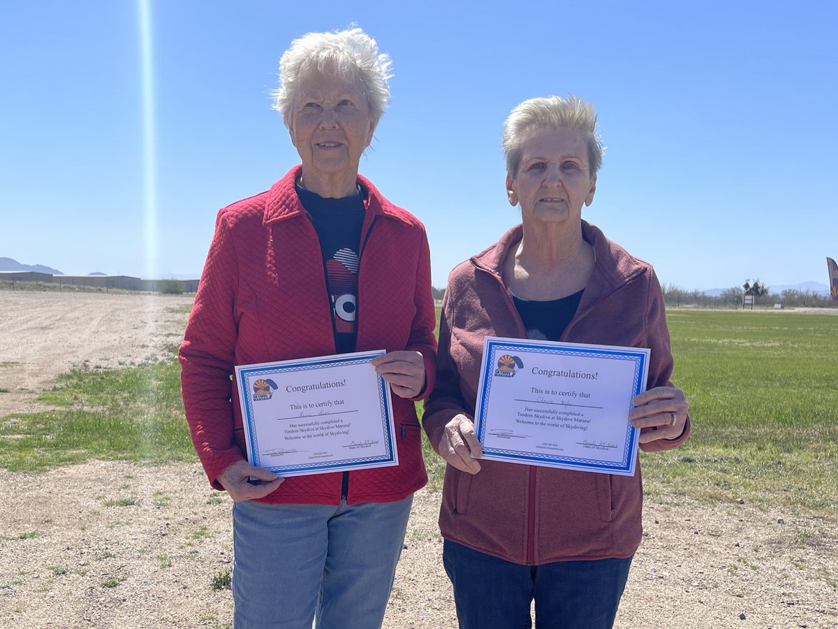 These ladies jumped out of a perfectly good airplane today for their 80th birthdays 👸👸<a href="/KOLDNews/">KOLDNews</a> will have the story tonight!!