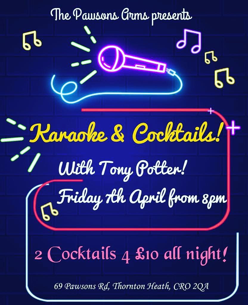 If it involves Cocktail’s, Karaoke and a Bank holiday weekend….. 🙌🏽 🍹 🎤 🎵 
#goodfriday2023 #easter2023 #easterbankholiday #karaoke #cocktails #croydonpubs #thorntonheath #thorntonheathlocal #croydonlife #selhurst