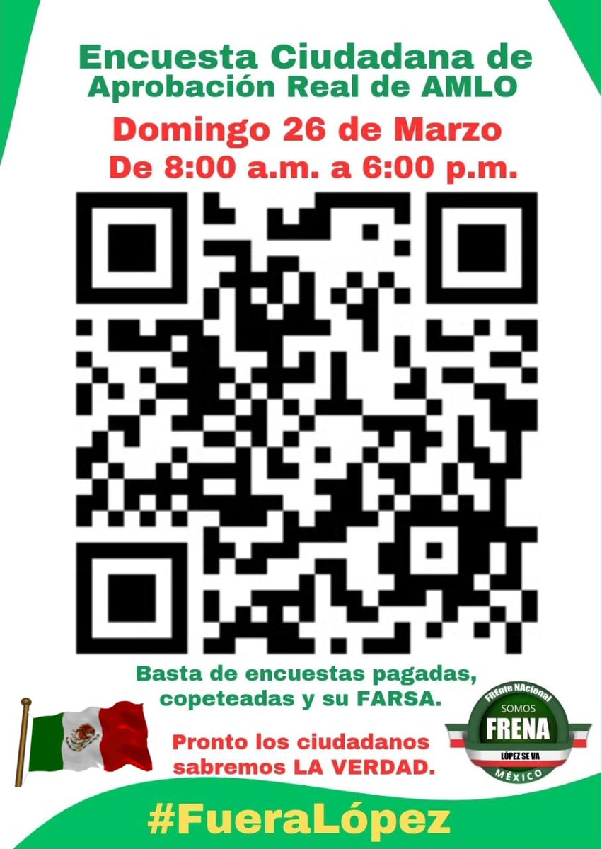 Fuera encuestas copeteadas, pagadas a concesionarios prensa y tv, negocios que se venden al mejor postor.
Nada como ENCUESTA de ciudadanos
Mañana de 8AM EN 6 PM, se abre la medición REAL del nivel de "aprobación/desaprobación" del Dictador López
Participa:
forms.gle/SRLRkKBEnrGsZM…