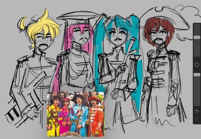 i know gumi should be john bc his suit is lime green and not yellow like i originally thought but like. come on. john LENnon 