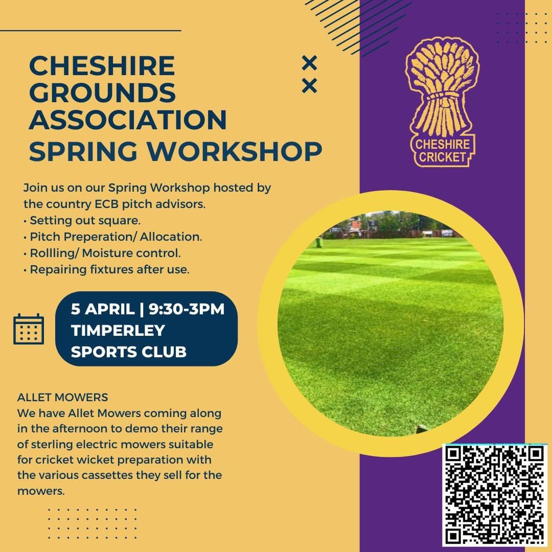 CAG are running a Spring Renovations workshop at Timperley CC on 5th April 9:30am for more information and booking use the following link Microsoft Forms or QR Code.

forms.office.com/e/Bg4DVPsRts

 #GroundsWeek