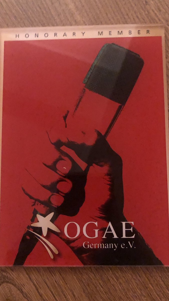 After my performance in München for <a href="/OgaeGERMANY/">OGAE Germany</a> I was appointed honorary member. I feel honored.
<a href="/Eurovision/">Eurovision Song Contest</a> <a href="/escbenl/">Eurovision Belgium • Netherlands</a>