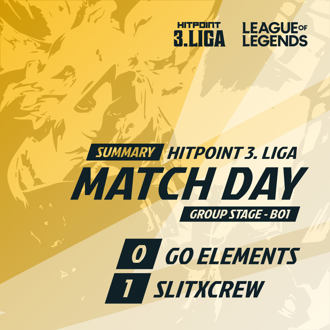 MATCH DAY! <a href="/hitpointcz/">Hitpoint.cz</a> 3. ligue!
Today, we lost against <a href="/SLITxCREW/">SLITxCREW</a>.

#AimForTopAndNeverStop #5EG #GoElements