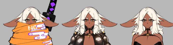 mostly working on stuff quietly in the backmaking a short comfy rabbit gal with big sharp stickif ya wanna see the progress of these yknow where it is 