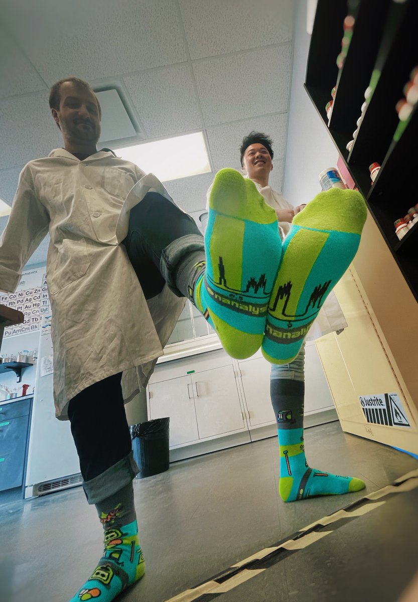 Nanalysis's tweet photo. Our newest limited edition #NMRsocks have a spectra on the bottom! Letβs see if you can line them up the proper wayπ Make sure to follow and mention us on your socials to get a pair for yourself!
#ACSSpring2023 #ChemEd #scied #labshenanigans #NMRchat #benchtopNMR #nanalysis https://t.co/D01x9KT6Y3