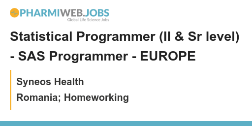 PharmaNews_Jobs's tweet image. Statistical Programmer (II &amp;amp; Sr level) - SAS Programmer - EUROPE - zpr.io/Ey5KBDstDVrs

Are you a SAS Programmer looking for a new challenge? We are hiring at the II and Sr level in Europe! #SASProgrammer #StatisticalProgrammer #Europe #JobOpportunity