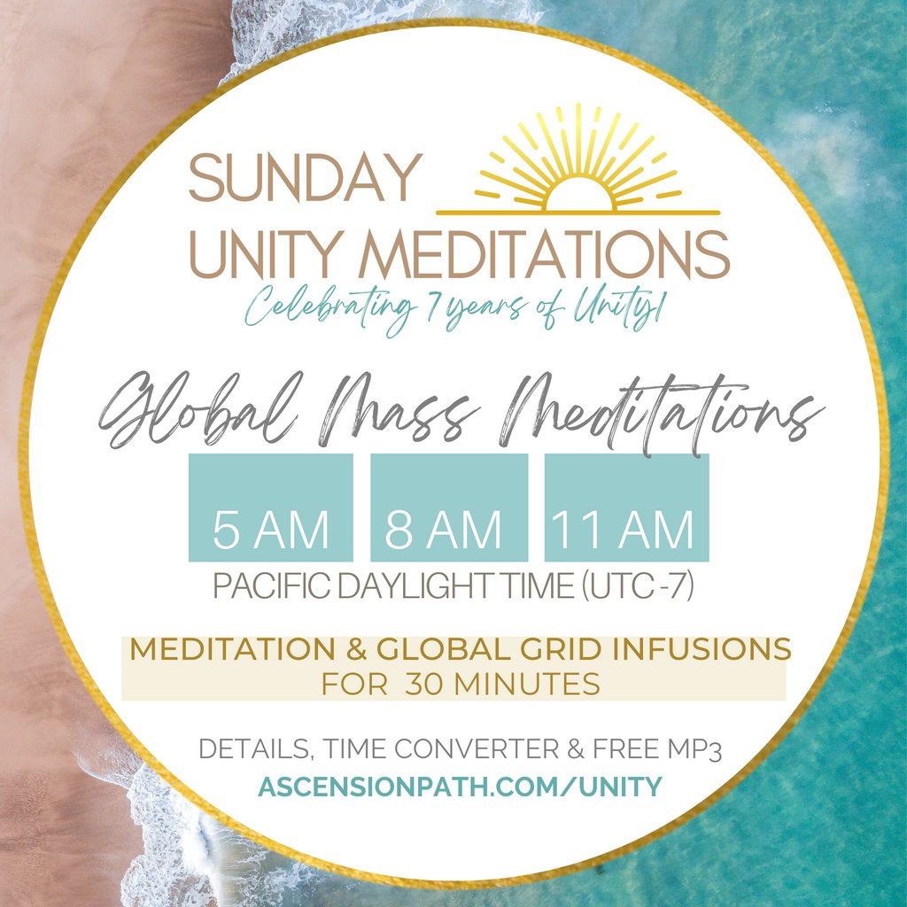 sandra_walter's tweet photo. See you in the Unified Field of Crystalline Hearts for the #SUNdayUnityMeditations at 5AM, 8AM and 11AM PDT.  
 
I AM sending everyone Infinite LoveLight as we embody these new levels of LoveLight consciousness in this Now.

https://t.co/1Wx5TMIn6r

Because #Ascension https://t.co/jzSDsxAAf7