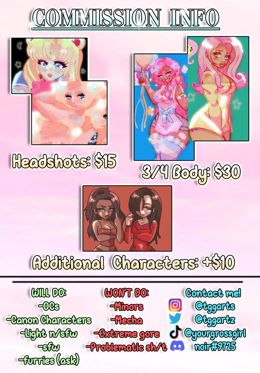 Updated commission info!! Any questions, please feel free to ask. 
.
.
.
.
( thanks to @doritify for the sheet :3 )
#ocart #commissionsopen #commission #blackartist #oc