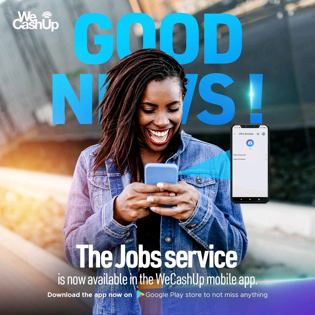 cedricatangana's tweet photo. Delighted to announce that we have launched a new recruitment service (#WeCashUp #JOBS) in your @WeCashUp_app. This new service aims to provide job seekers and students with the possibility to apply directly from the app. ⤵️
https://t.co/cExzZVkF5P https://t.co/uFVVHwDAOR