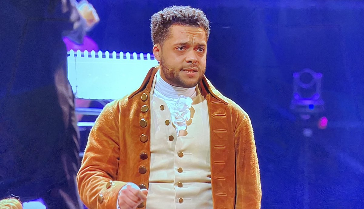 Foxy05's tweet photo. I truly believe this current cast of @HamiltonMusical London can’t be beaten. #ReubenJoseph is the perfect Hamilton &amp; the whole cast complement each other perfectly. So brilliant to see the WHOLE cast on stage together #BigNightOfMusicals https://t.co/ZyGJ2bPiAA