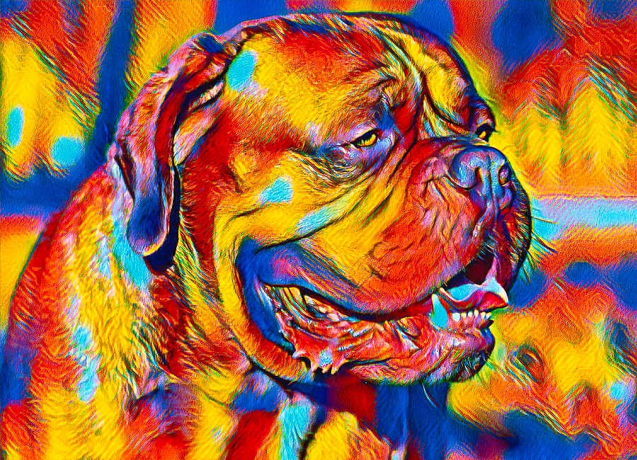 Colorful Dogue de Bordeaux with his mouth open in blue, yellow and red

nickoprints.com/featured/color…

#dog #dogbreed #doguedebordeaux #frenchmastiff #largedog #dogprofile #musculardog #colorfuldog #blue #yellow #dogart #painteddog #mastiff #buyintoart #ayearforart #artseller #wallart