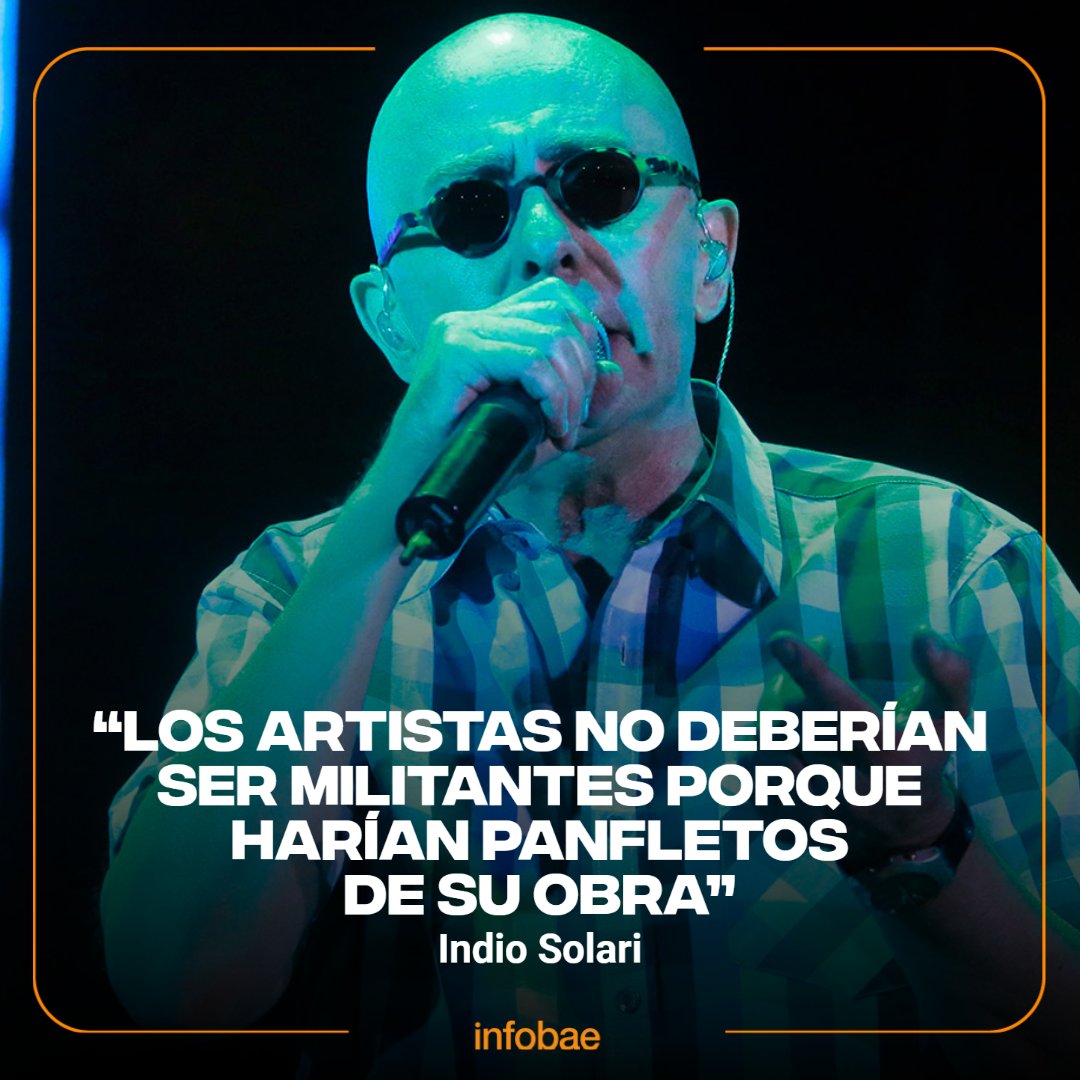 infobae on Twitter: "Reapareció el Indio Solari: “Los artistas no deberían  ser militantes porque harían panfletos de su obra” https://t.co/kaTzgndGIn  https://t.co/Npqs4MFi5n" / Twitter