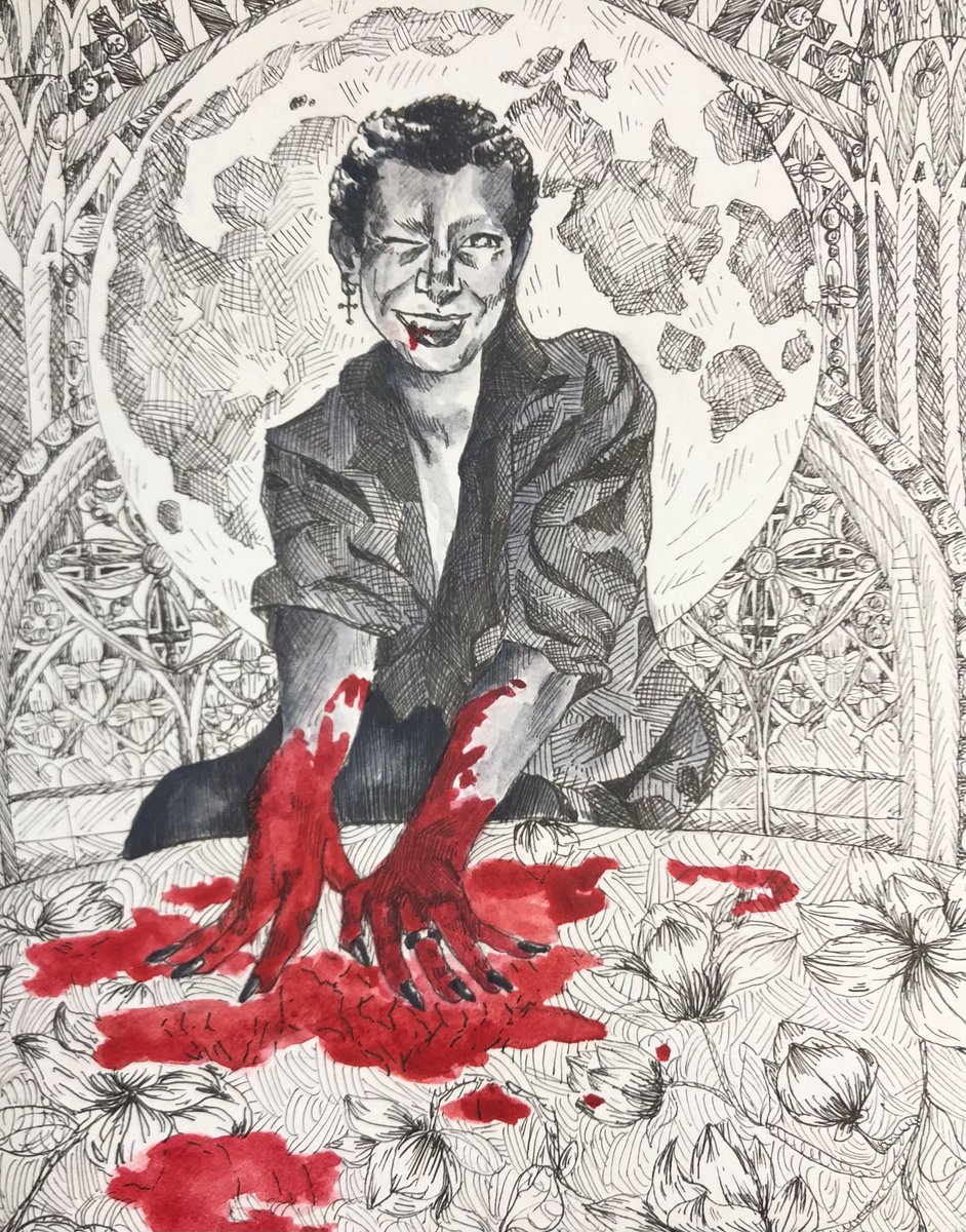 daviestardust's tweet photo. 🥀❣️ 

#PenandInk #portrait #goth #Vampire https://t.co/tFdLD2xoXs