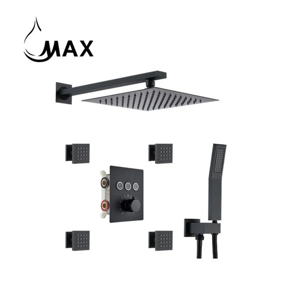 FaucetsMax's tweet image. MAX Faucets
maxfaucets.com
Thermostatic Shower System Three Function Handheld With 4 Body Jets and Valve Matte Black Finish
MAX Faucets Boasts A Great Selection Of Thermostatic Shower System Set That Combine Aesthetics, Durability, And Function.