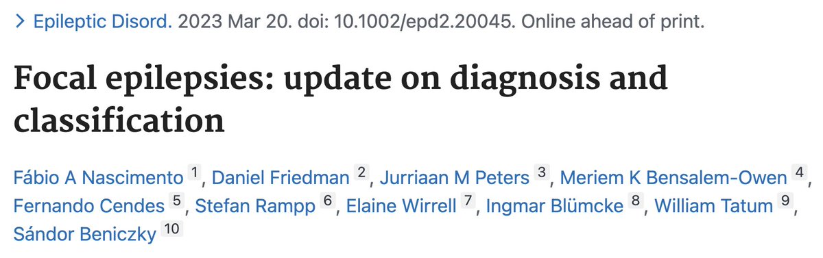 Fábio Nascimento (@fabnascimen) on Twitter photo This <a href="/EpiDisorders/">Epileptic Disorders</a> Seminar in Epileptology addresses the <a href="/IlaeWeb/">International League Against Epilepsy</a> learning objective: “1.7.3 – Correctly
diagnose and classify focal #epilepsies.” <a href="/SBeniczky/">Sandor Beniczky</a> <a href="/EEGTalk/">EEGTalk</a> <a href="/IlaeWeb/">International League Against Epilepsy</a> <a href="/yesILAE/">yesILAE</a> <a href="/WileyNeuro/">Wiley Neuro</a> <a href="/WileyHealth/">Wiley Clinical Health</a>
onlinelibrary.wiley.com/doi/10.1002/ep… This <a href="/EpiDisorders/">Epileptic Disorders</a> Seminar in Epileptology addresses the <a href="/IlaeWeb/">International League Against Epilepsy</a> learning objective: “1.7.3 – Correctly
diagnose and classify focal #epilepsies.” <a href="/SBeniczky/">Sandor Beniczky</a> <a href="/EEGTalk/">EEGTalk</a> <a href="/IlaeWeb/">International League Against Epilepsy</a> <a href="/yesILAE/">yesILAE</a> <a href="/WileyNeuro/">Wiley Neuro</a> <a href="/WileyHealth/">Wiley Clinical Health</a>
onlinelibrary.wiley.com/doi/10.1002/ep…
