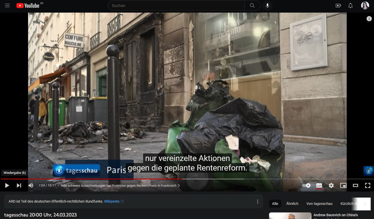 CarolaConundrum's tweet photo. 3/... muss man sich mal vorstellen:
Zum Thema d. Proteste in #Frankreich gab's KEINEN Bericht bei d. #ARD @tagesschau heute (25.03.), am 24.03. berichtete sie hauptsächl. zum in FR abgesagtn. König Charles Besuch u. "vereinzelten Aktionen" 😖
#ÖRR 
Vergleich m. besseren Journos: https://t.co/QMu9tT2FSe