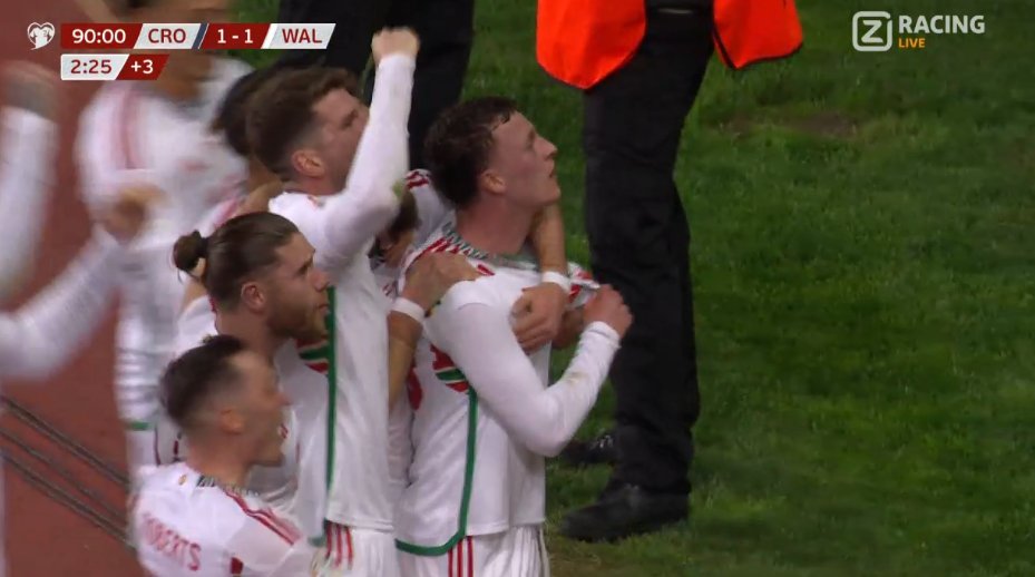 Euro 2024 qualifier full time result:

Croatia 1-1 Cymru

Superb second half performance from Rob Pages men to claim a point against the 3rd best team on the planet.

Nathan Broadhead with the equaliser in the last minute of the game on his debut.

🏴󠁧󠁢󠁷󠁬󠁳󠁿 🏴󠁧󠁢󠁷󠁬󠁳󠁿 🏴󠁧󠁢󠁷󠁬󠁳󠁿 🏴󠁧󠁢󠁷󠁬󠁳󠁿 🏴󠁧󠁢󠁷󠁬󠁳󠁿 🏴󠁧󠁢󠁷󠁬󠁳󠁿 🏴󠁧󠁢󠁷󠁬󠁳󠁿 🏴󠁧󠁢󠁷󠁬󠁳󠁿 🏴󠁧󠁢󠁷󠁬󠁳󠁿 🏴󠁧󠁢󠁷󠁬󠁳󠁿
