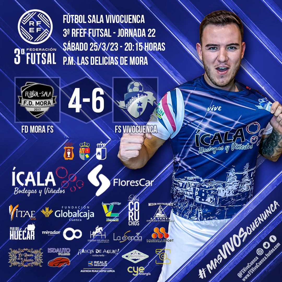 fsvivocuenca's tweet photo. 🔷 ¡VICTORIA DEL FS VIVOCUENCA!🔷

No hay rival pequeño y una vez más nos tocó darlo todo para lograr el triunfo en una complicada cancha. Goles de Iván Cabrero ⚽⚽⚽⚽, Valen ⚽ y Budia ⚽ ¡Gracias a los aficionados que nos han acompañado! ¡Os esperamos el sábado en El Sargal! https://t.co/EDV1n3tWl1