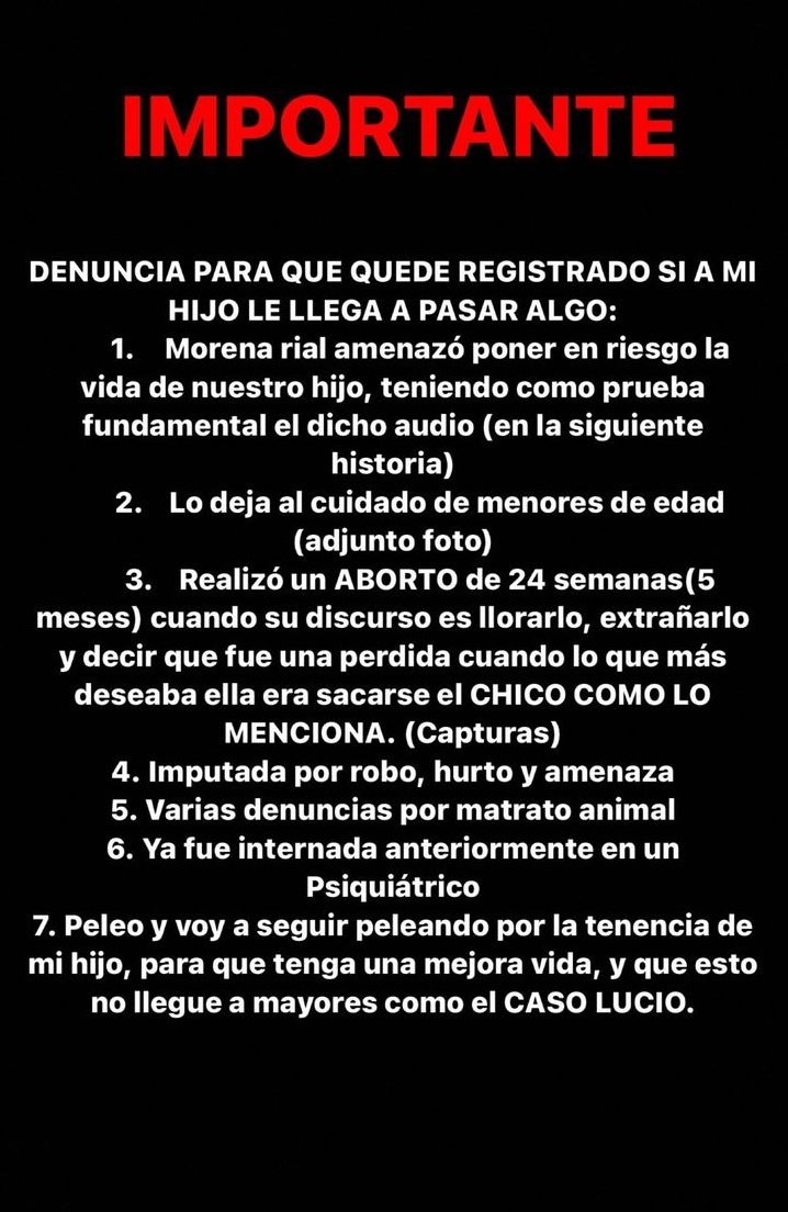 ligresti_daiana's tweet photo. El papá del nene tiene miedo q pase como Lucio lo de more rial https://t.co/ETFv7T7Jfg