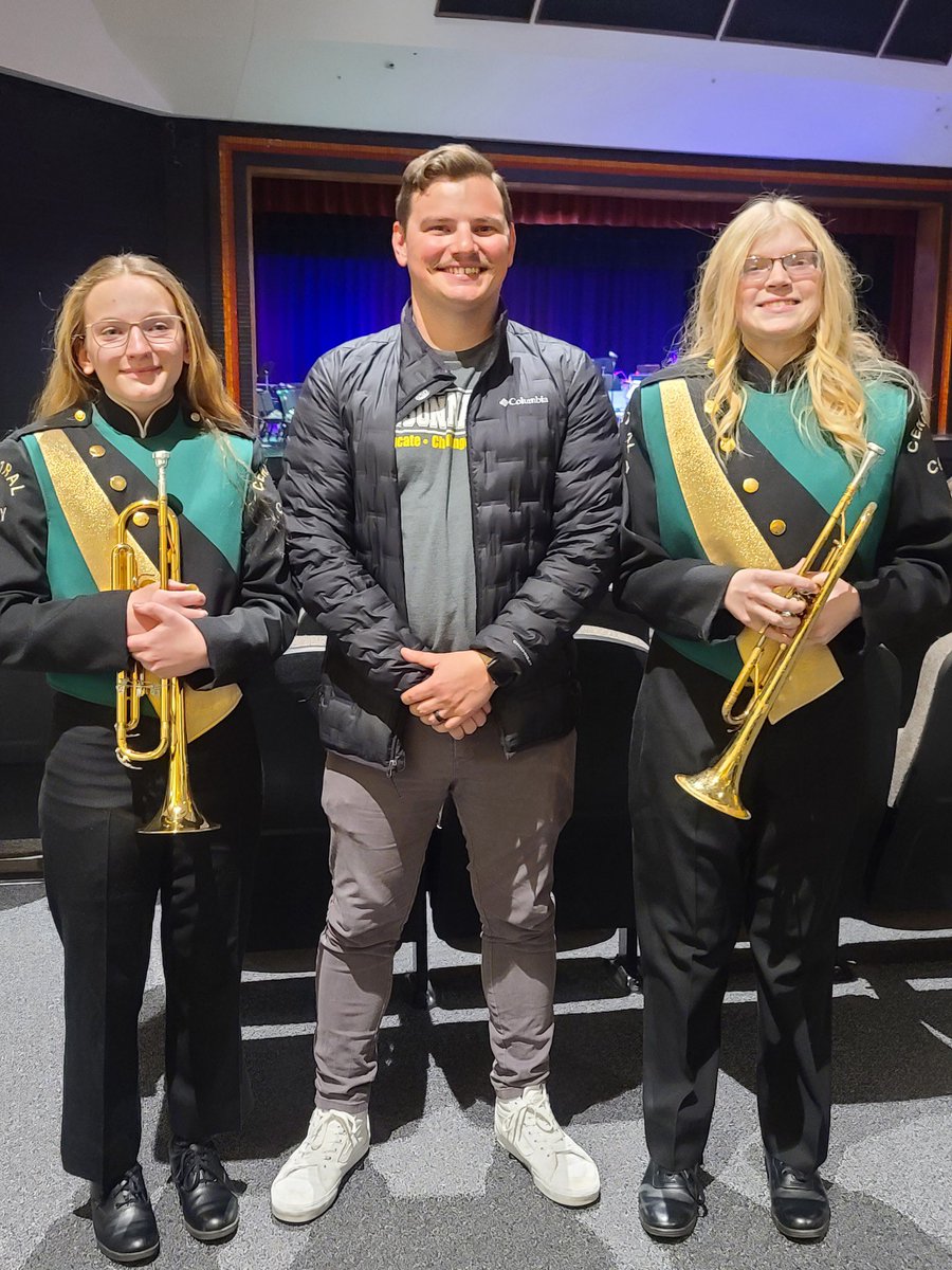 bison_band's tweet photo. Congratulations to Emma Schuele and Cheyenne Veach on their selection to the Class B All-State Band! #bisonband 🦬🎺 https://t.co/hf8T6wj54f