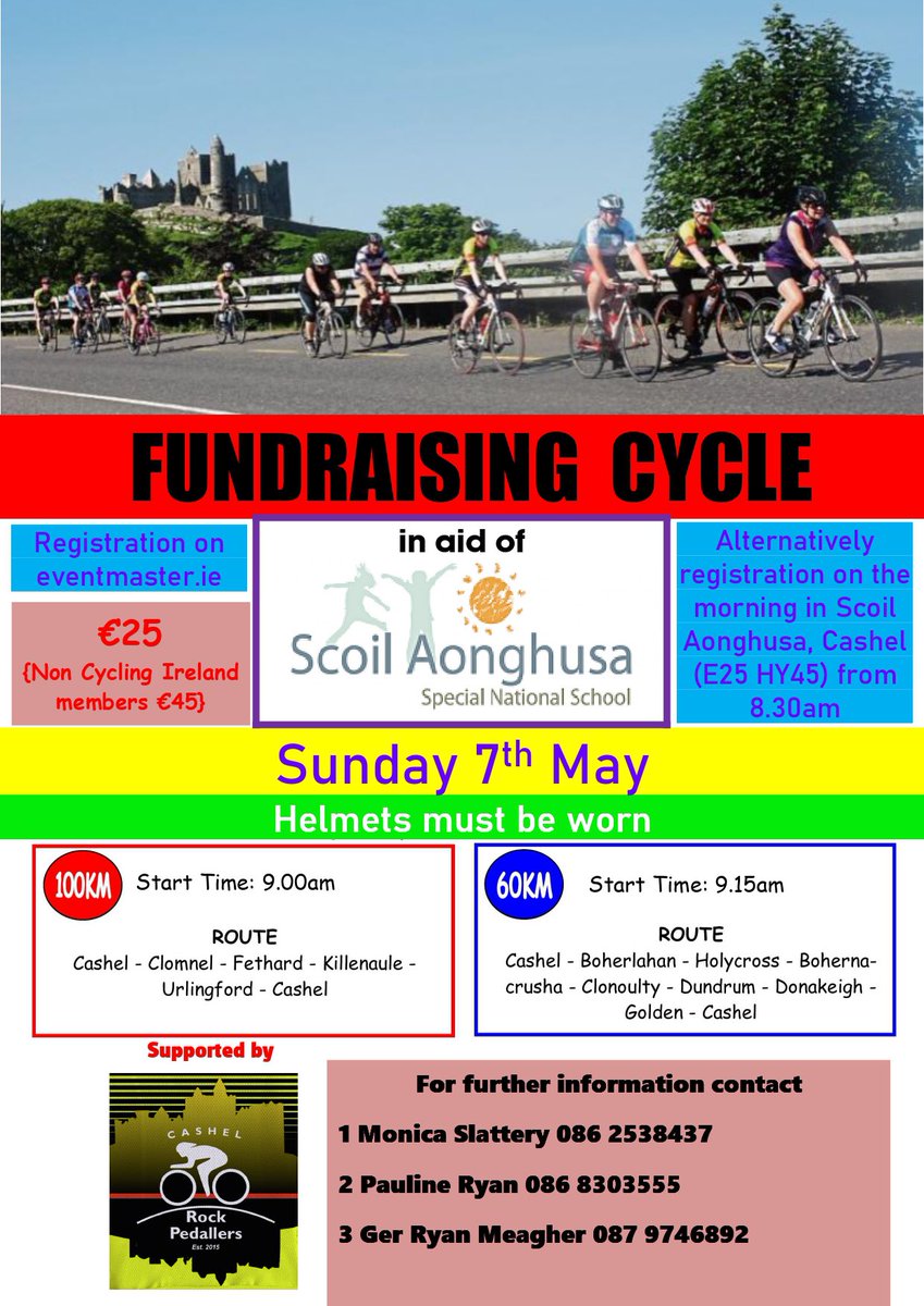 🚴🏼‍♀️🚴🏼‍♂️🚴🏼‍♀️🚴🏼‍♂️ Our fundraising cycles (60km and 100km) takes place on May 7th. We’d love to see you there 🚴🏼‍♀️🚴🏼‍♂️🚴🏼‍♀️🚴🏼‍♂️ Please share the details with the cyclists in your life 🙏🏻