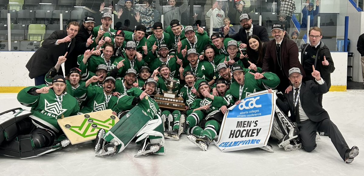 Congrats to 4 former <a href="/MOBHockey/">McMurray Oil Barons</a> players who won an ACAC championship with the <a href="/RDPKingsHockey/">🏒 Red Deer Polytechnic Kings Hockey</a>. Former MOB captain Konrad Belcourt, Ty Ettinger, Evan Fradette &amp; Jacob Wozney