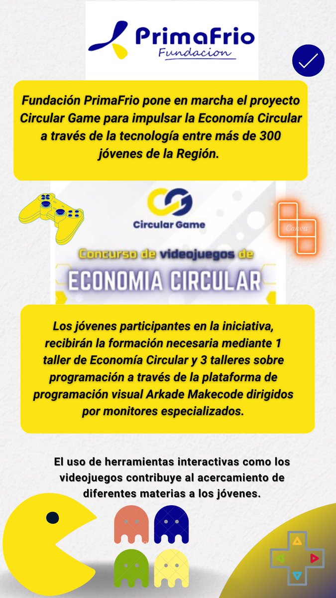 tecnopower23's tweet photo. Circular game 🎮 otro de los proyectos que pudimos conocer en el taller de "Educación y Tecnología" una iniciativa  de Fundación PrimaFrio. Te contamos todos los detalles a continuación... 👇🤖🕹 #TICEDU2023 #economiacircular https://t.co/otuYW4F42N