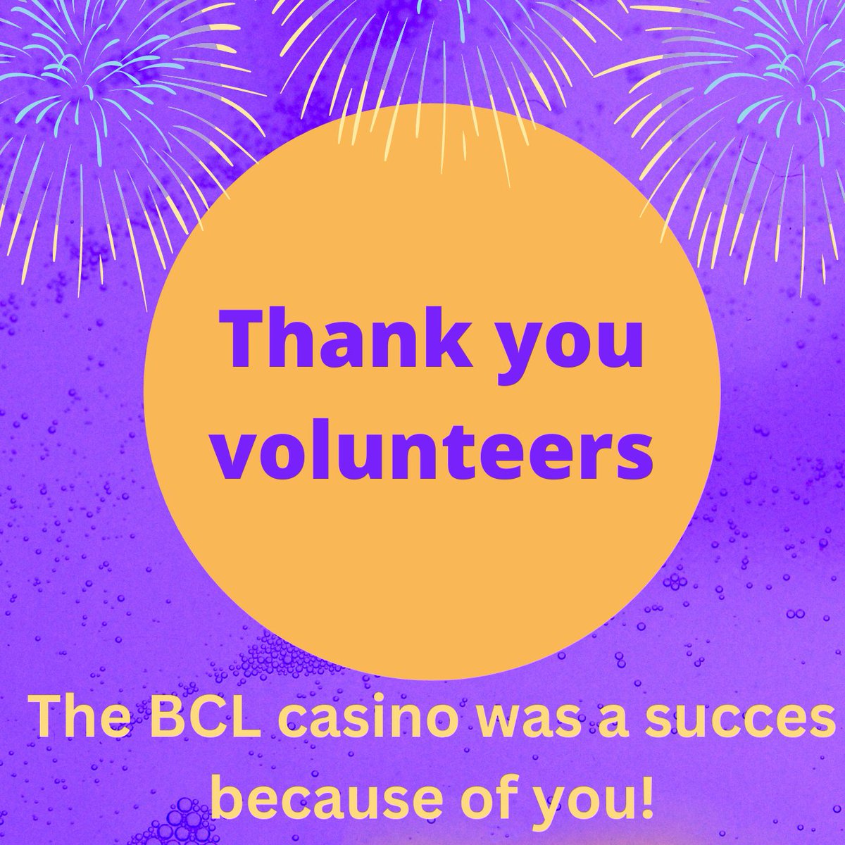 Bellevue Community League appreciates everyone that supported us by spending their day...or night at our casino. Thank you. #yegvolunteers #thankyouvolunteers