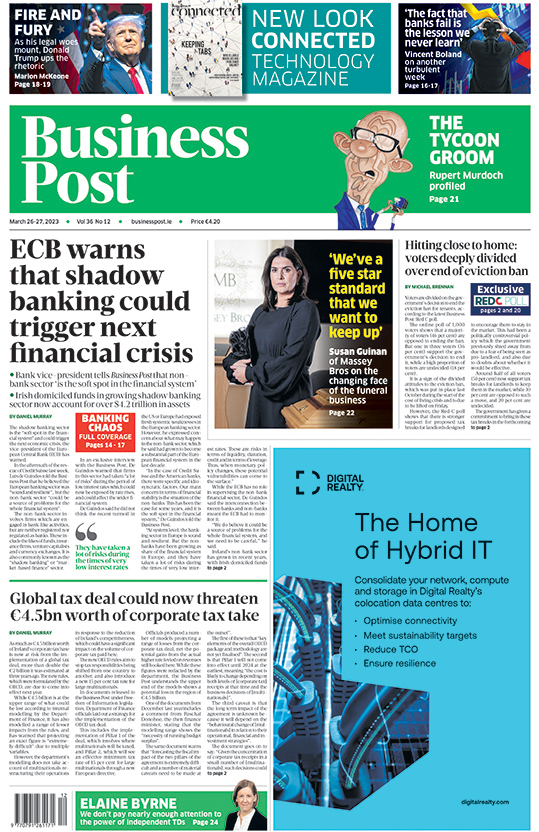 businessposthq's tweet photo. Tomorrow's front page. Pick up a copy in stores or subscribe at https://t.co/u5ystSGUtr:

🗞️  ECB warns shadow banking could trigger next financial crisis

🗞️ Voters deeply divided on end of eviction ban

🗞️ Global tax deal may threaten €4.5bn of corporate tax take https://t.co/bMW15N2asl