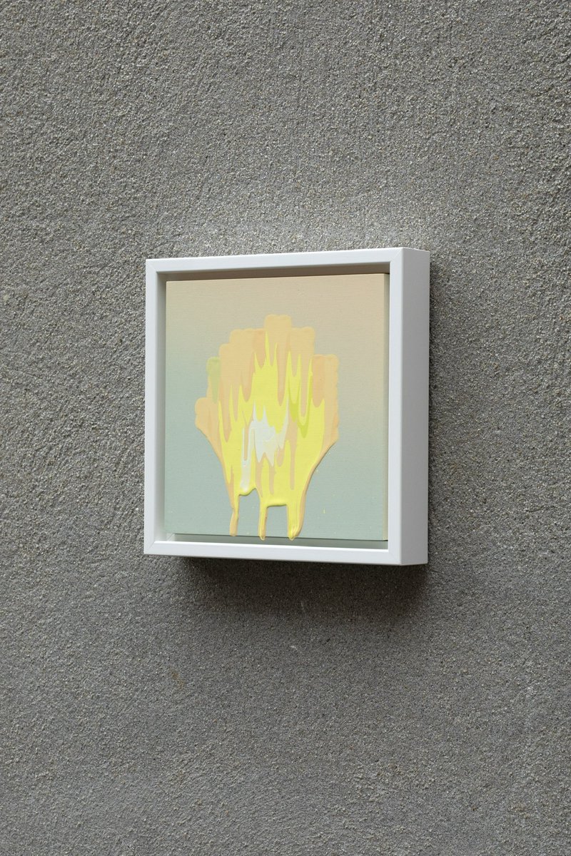 Little Sun, 6”x6” acrylic on panel. A new small one available in my webshop. ☀️🖼️⛅️ Link in profile.
