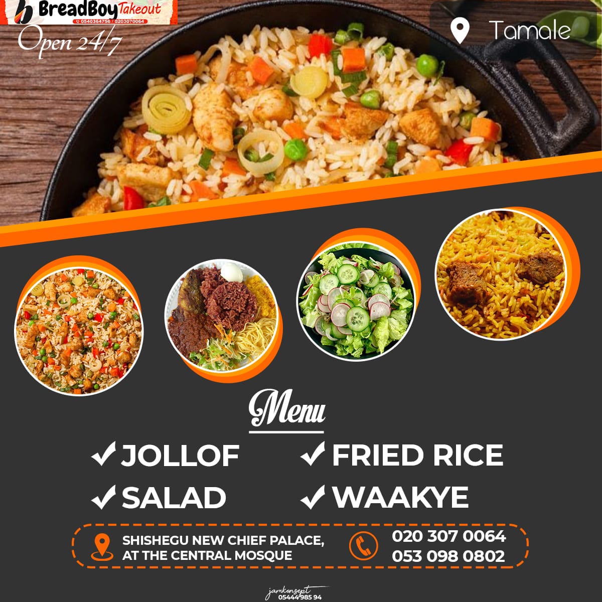 Nyangli1's tweet image. The people of Tamale will sure enjoy tasty delicious meals from this. 

Reach out to us for you meals.
#breadboytakeout
#Ramadan
#Karee