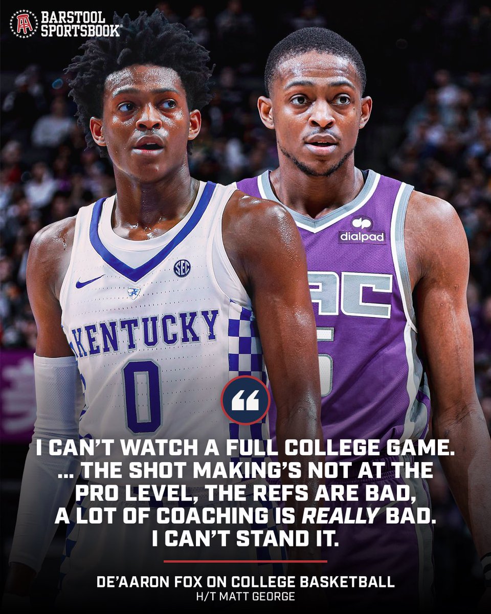 stoolgambling's tweet photo. Do you agree with De’Aaron Fox? https://t.co/NdfHlR7x19