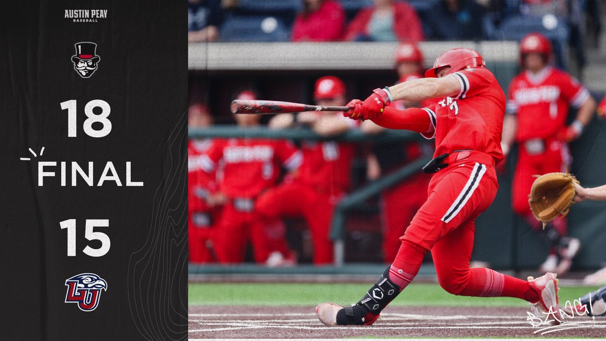 𝕾𝖒𝖆𝖘𝖍. 𝕭𝖆𝖓𝖌. 𝕿𝖔 𝖁𝖎𝖈𝖙𝖔𝖗𝖞!

The Govs rally from 6 back, then score 3 in the 9th to secure their first road #ASUNBSB victory.

#LetsGoPeay | #⃣🅱️🅰️🆖